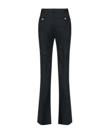 Versace Icons Embellished Wool-blend Flared Pants In Black
