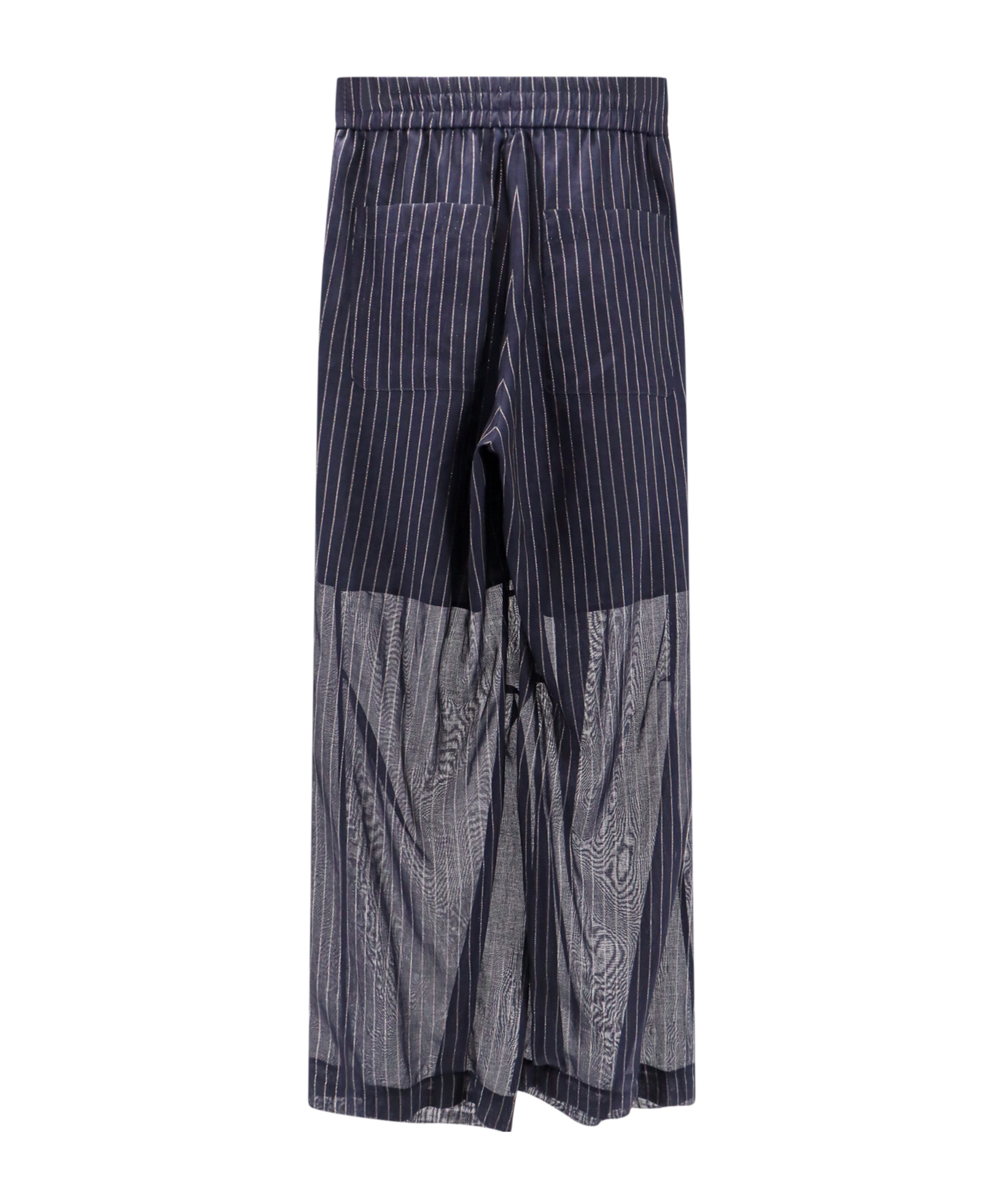 Brunello Cucinelli Pinstriped Semi-sheer Trousers In Black