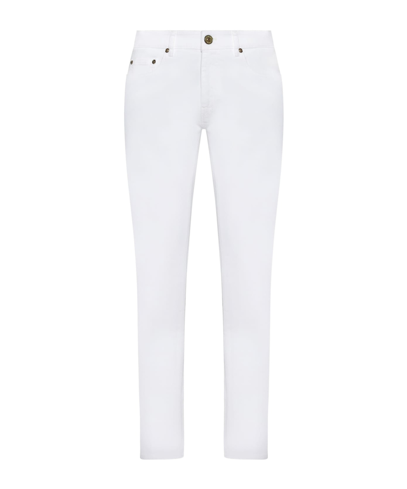 Pt01 Pt Torino Logo Patch Slim-fit Jeans In White