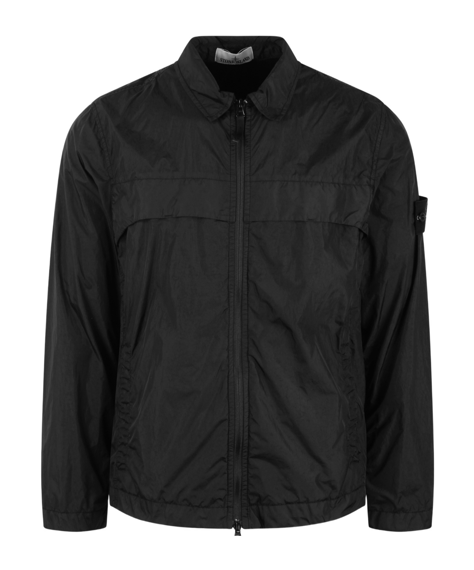 Stone Island Crinkle Reps Shirt Jacket In Black