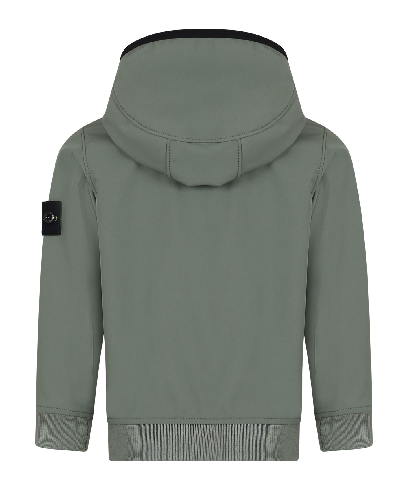 Stone Island Junior Zipped Straight Hem Hooded Jacket In Green