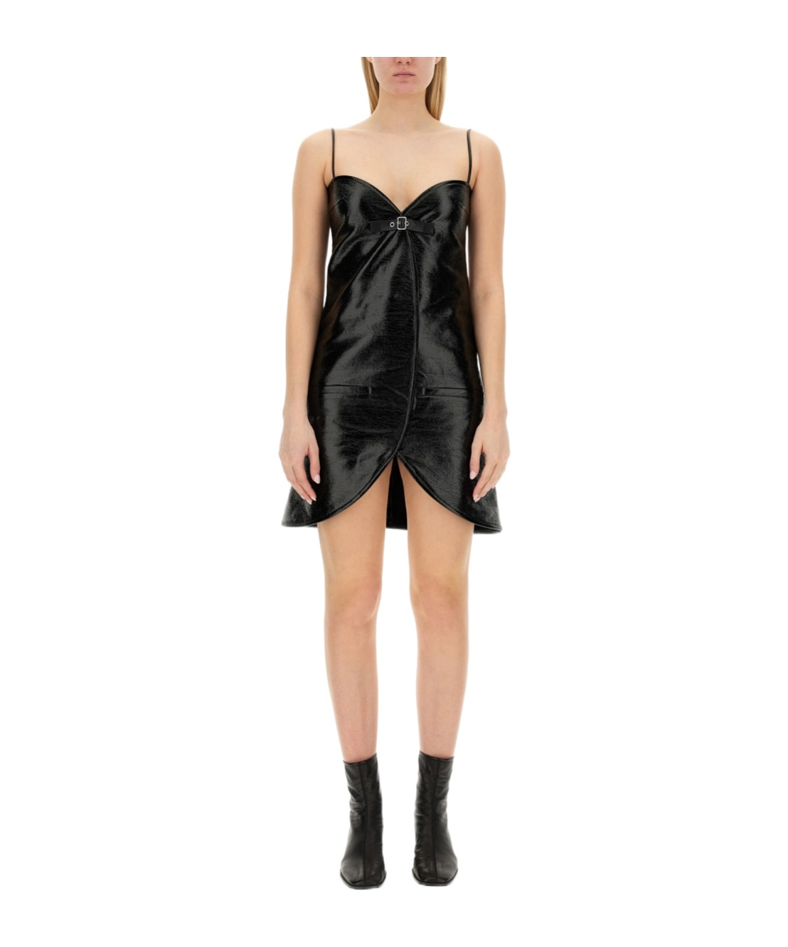 Courrèges Ellipse Mini Midi Dress In Black
