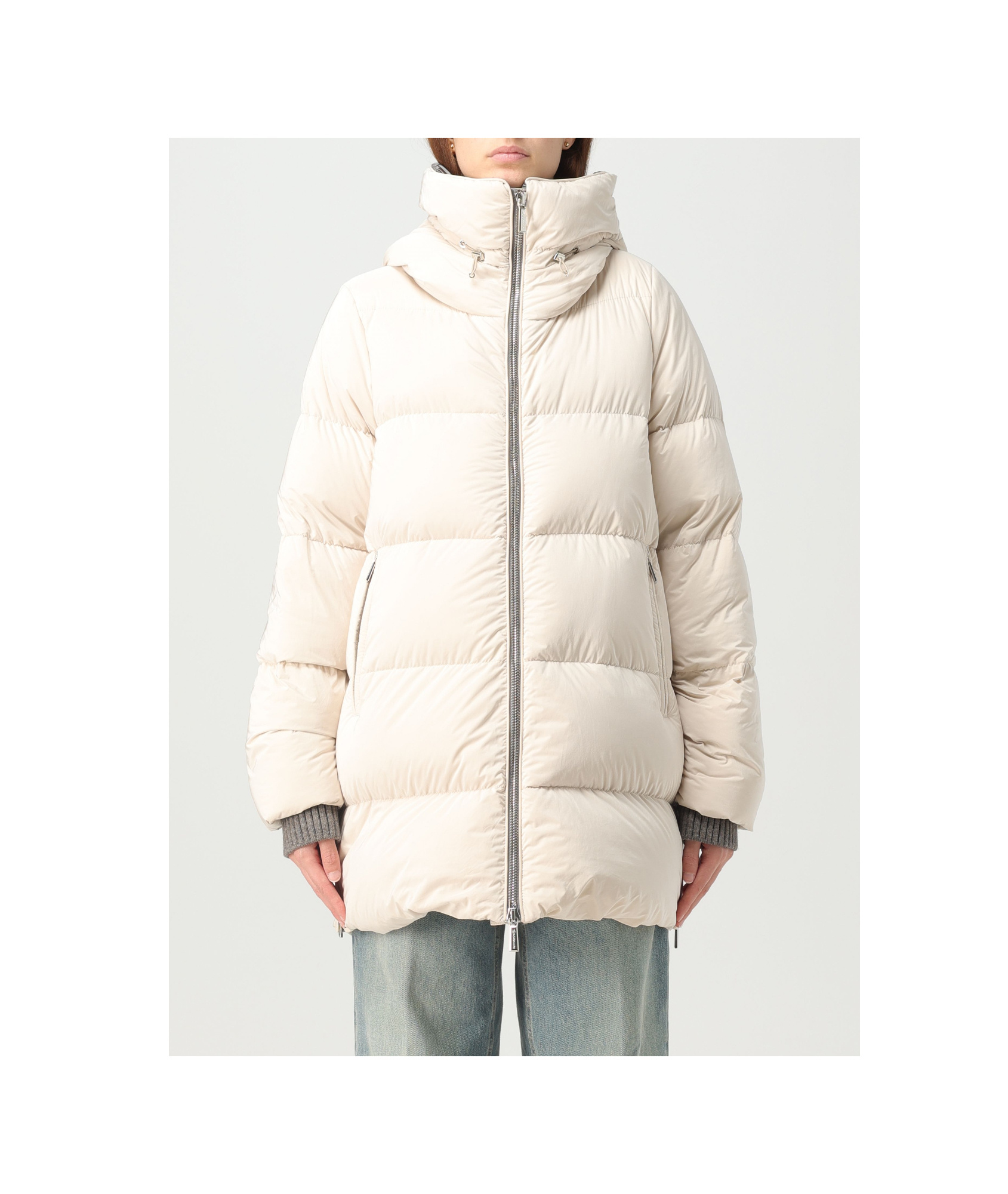 Moorer Hooded Puffer Jacket In White