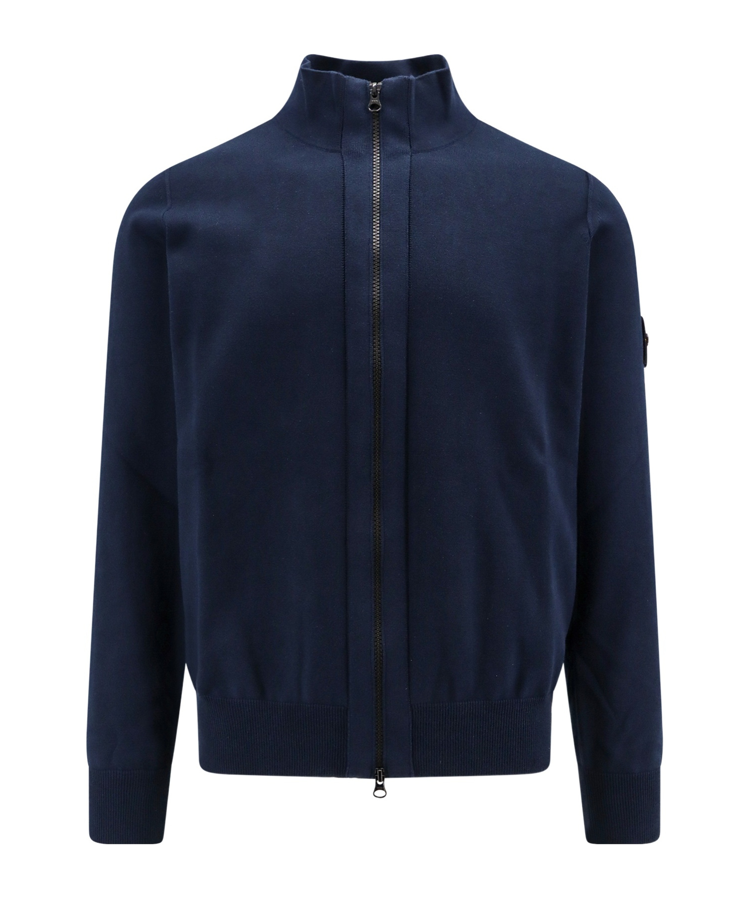 Stone Island Compass-badge Zip-up Sweatshirt In Blue