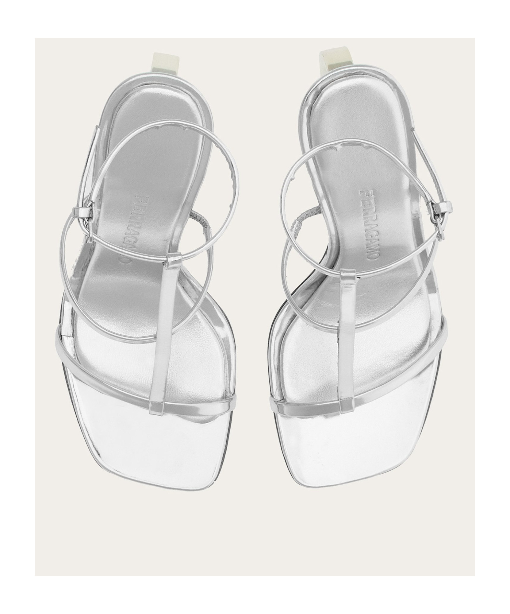 Shop Ferragamo Salvatore Square Toe Heeled Sandals In White
