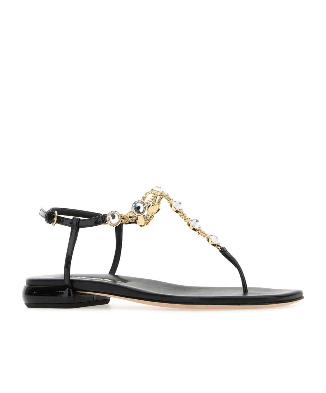 Miu Miu Crystal-embellished Leather Sandals In Black