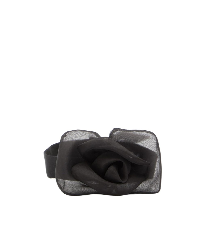 Dolce & Gabbana Flower-appliqué Bow Tie In Black