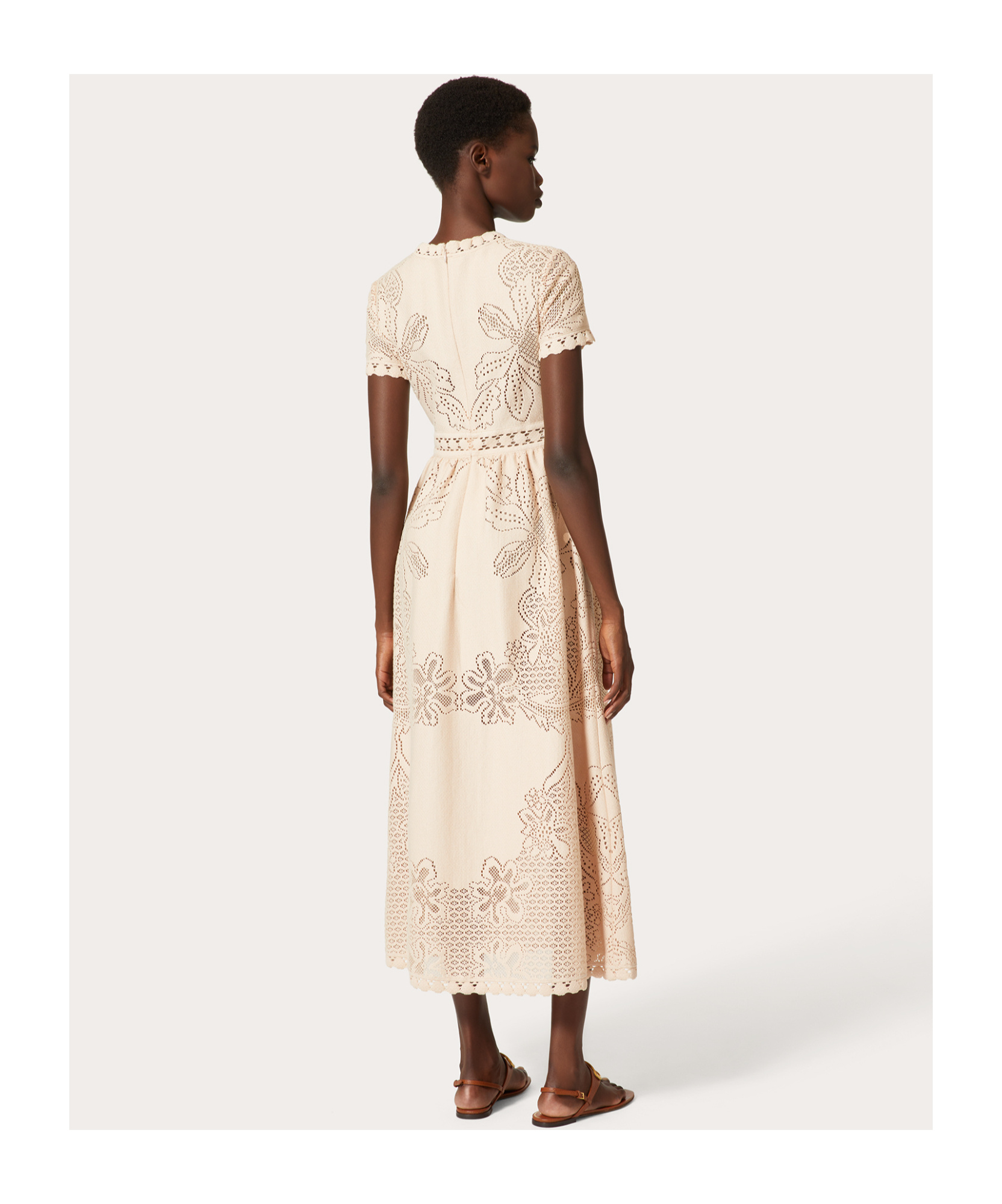 Valentino Guipure-lace Maxi Dresss In Nude