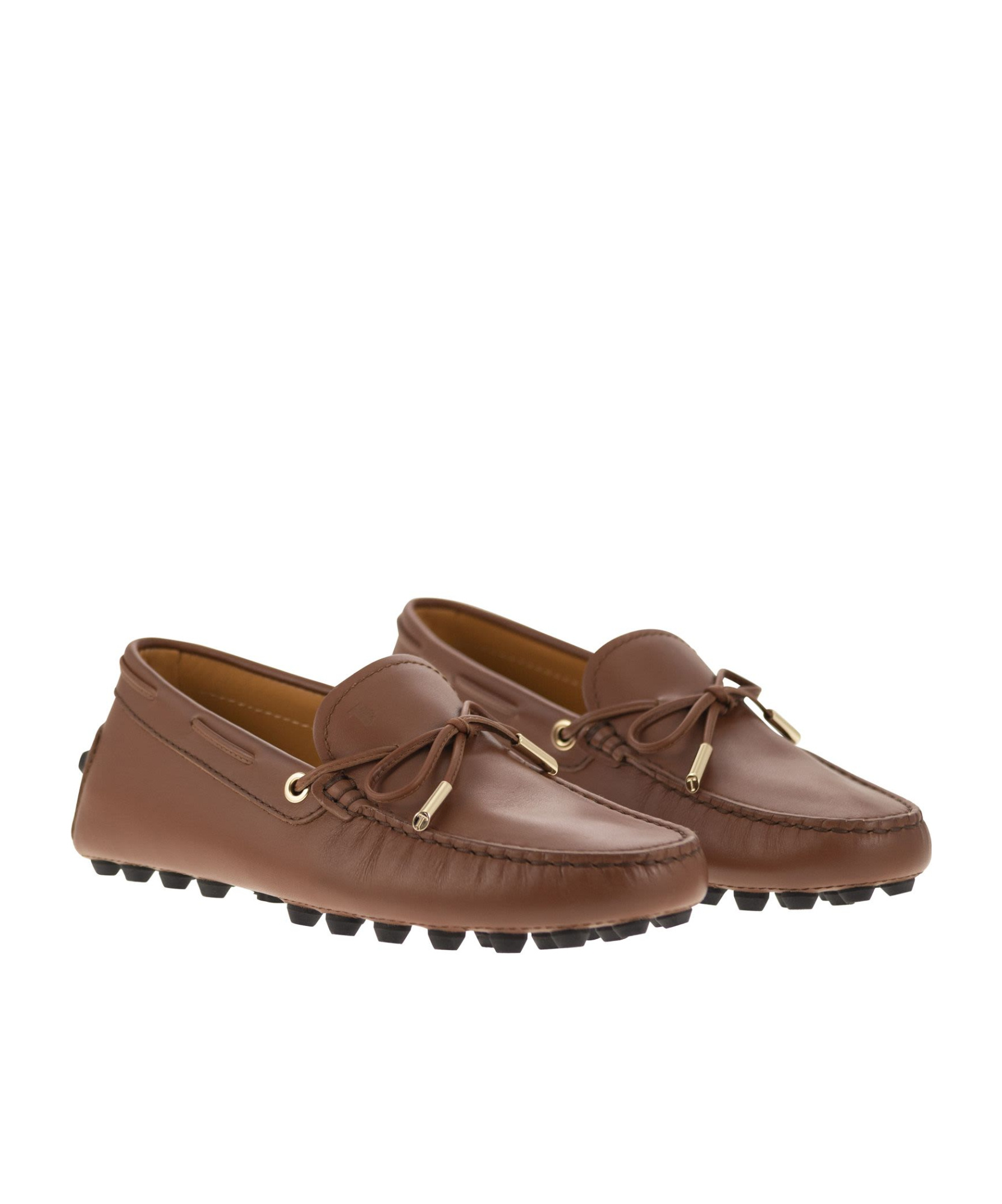 Tod's Brown Smooth Leather Loafers In Brown