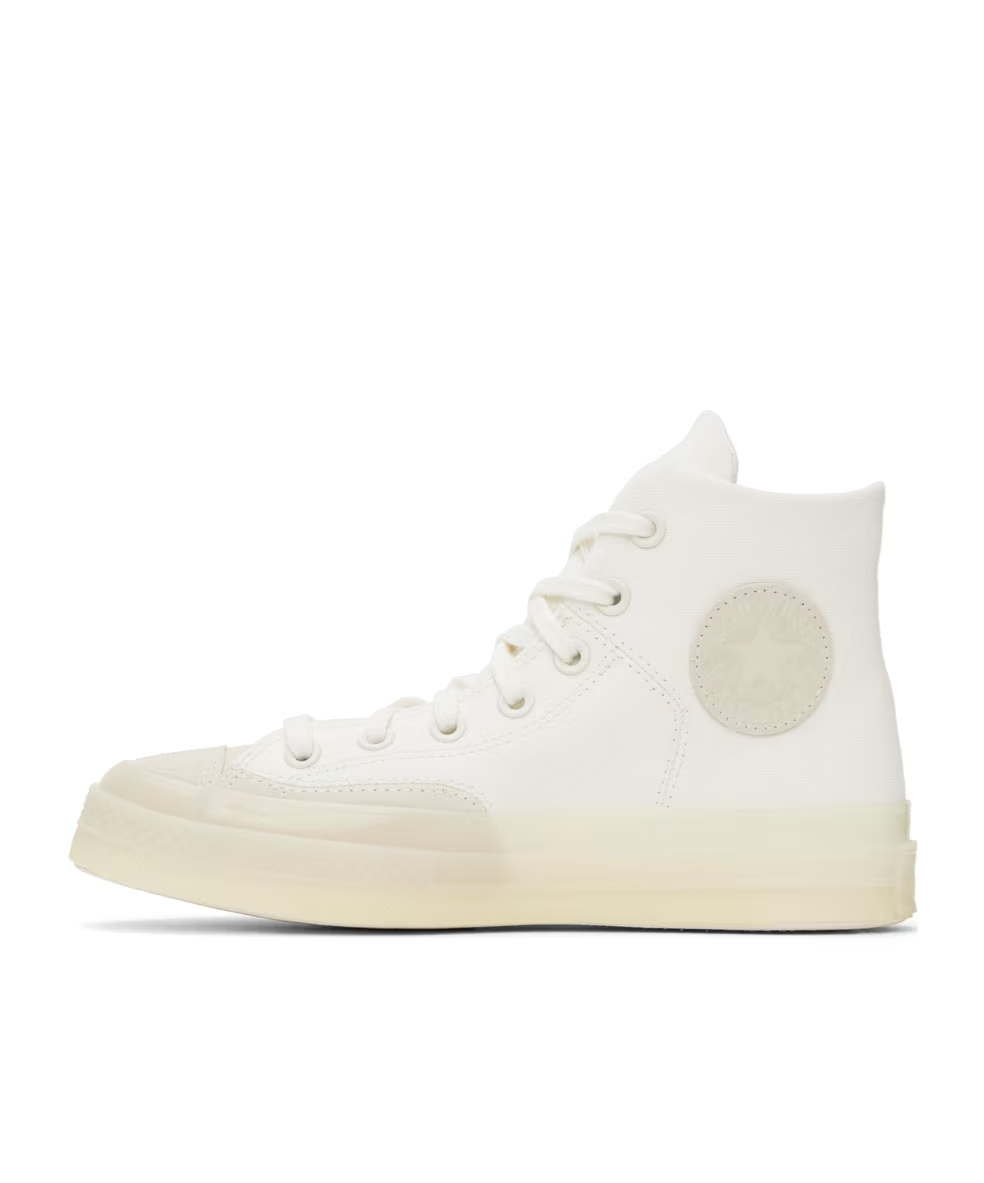 Converse Logo Patch High Upper Board Shoes In White