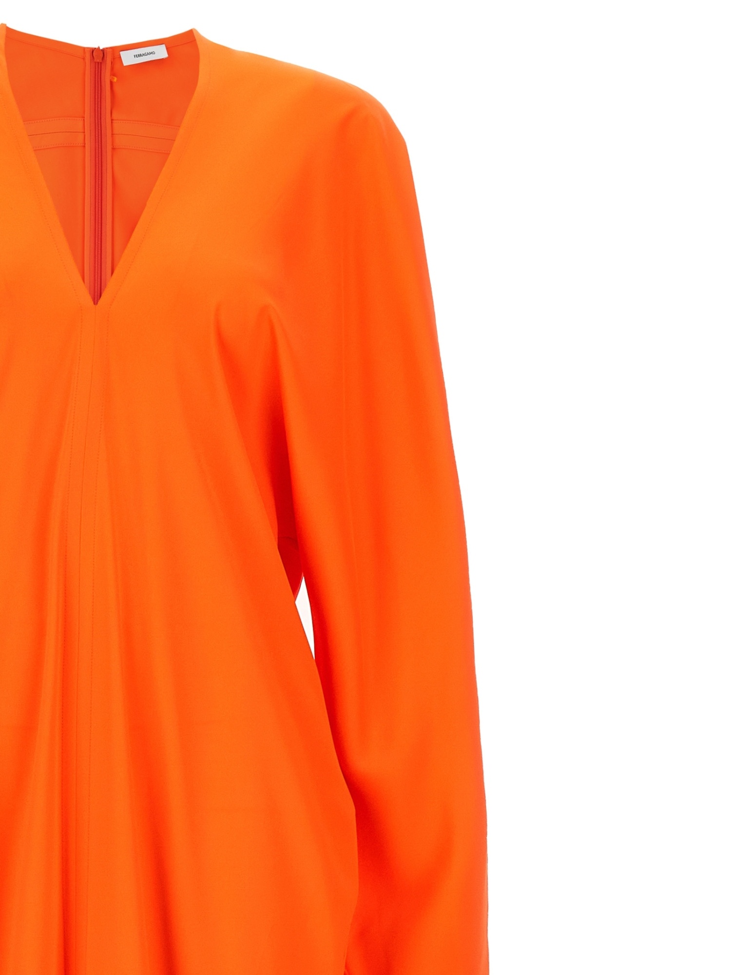 Ferragamo Kimono Long Sleeve Dress Dresses Orange In Orange
