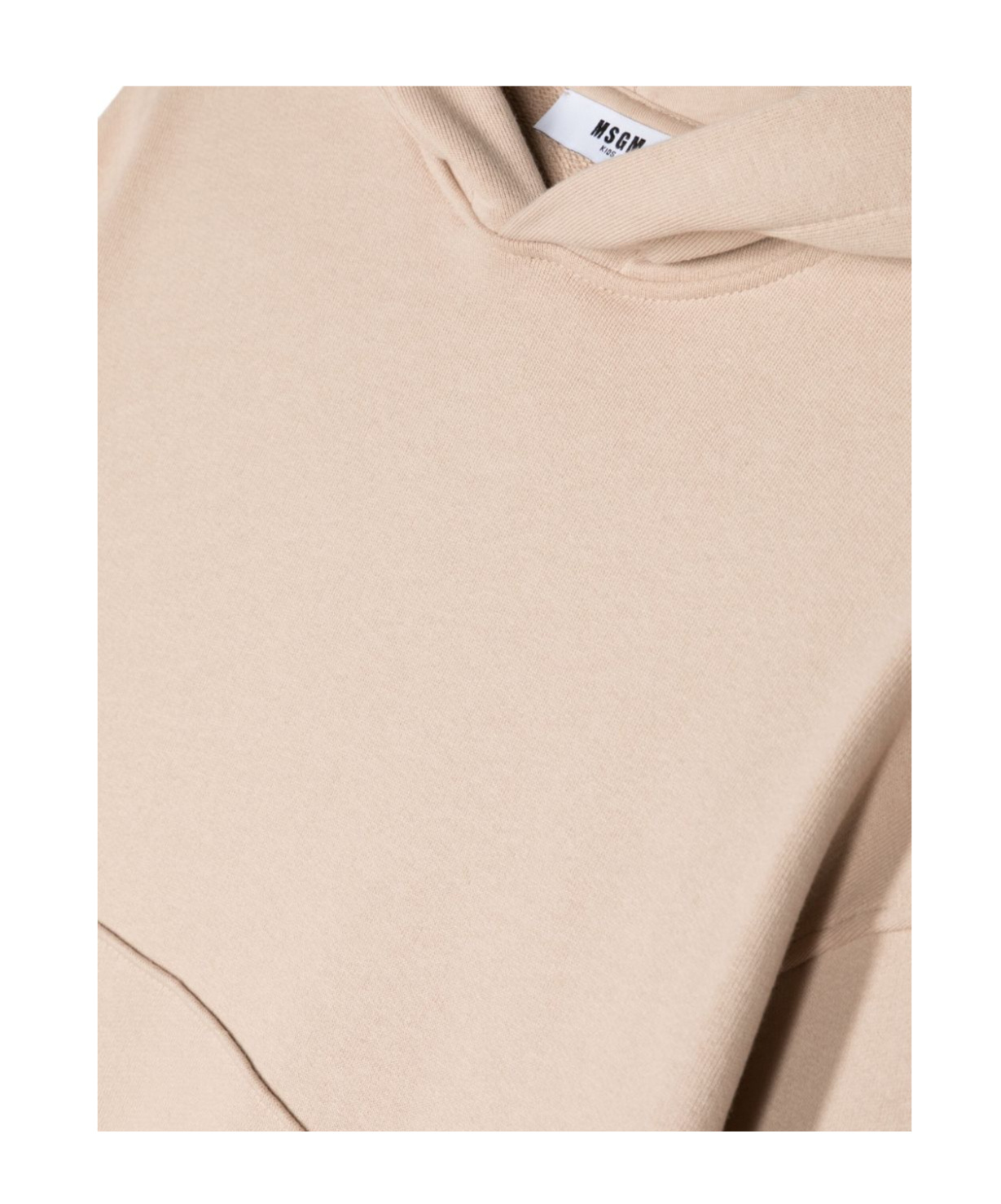 Msgm Logo-print Cotton Hoodie In Nude
