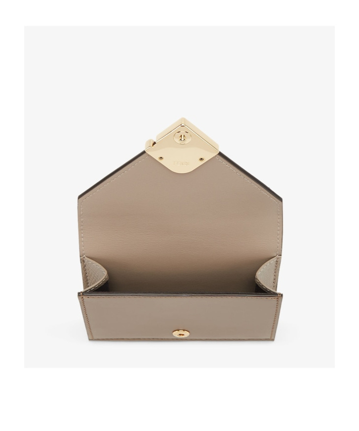 Fendi Diamonds Medium Two-color Wallet In Nude