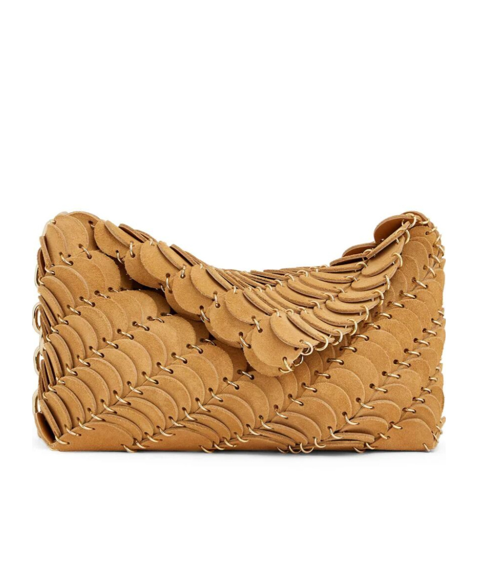 Rabanne Paco Leather Shoulder Bag In Brown