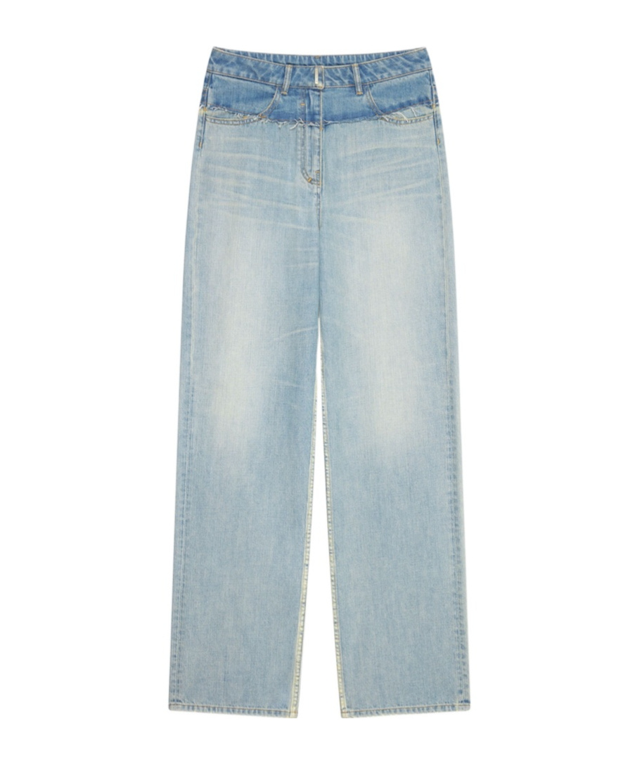 Givenchy Mixed Denim Oversized Jeans In Gray