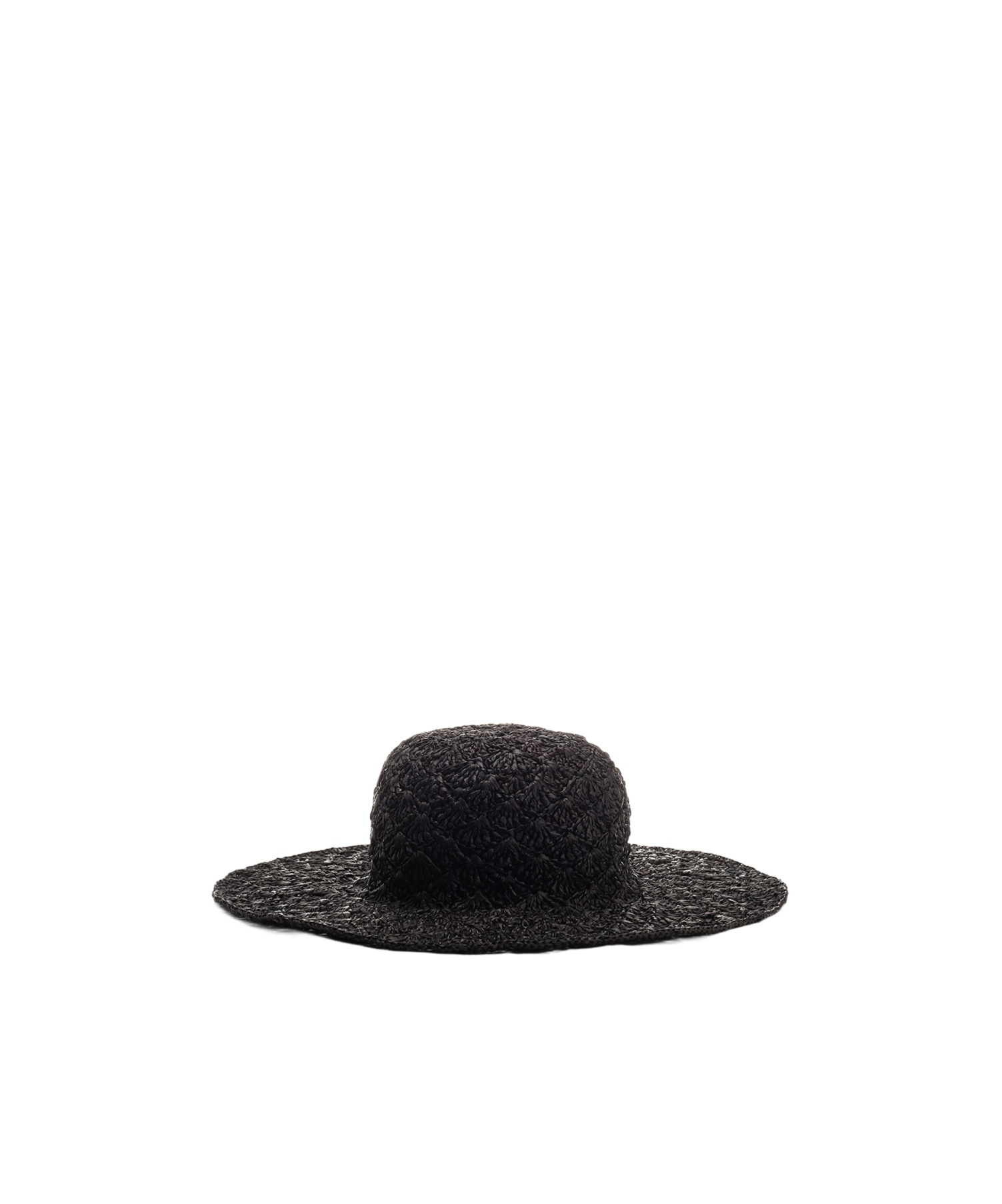 Isabel Marant Wide Brim Raffia Hat With Textured Design In Black
