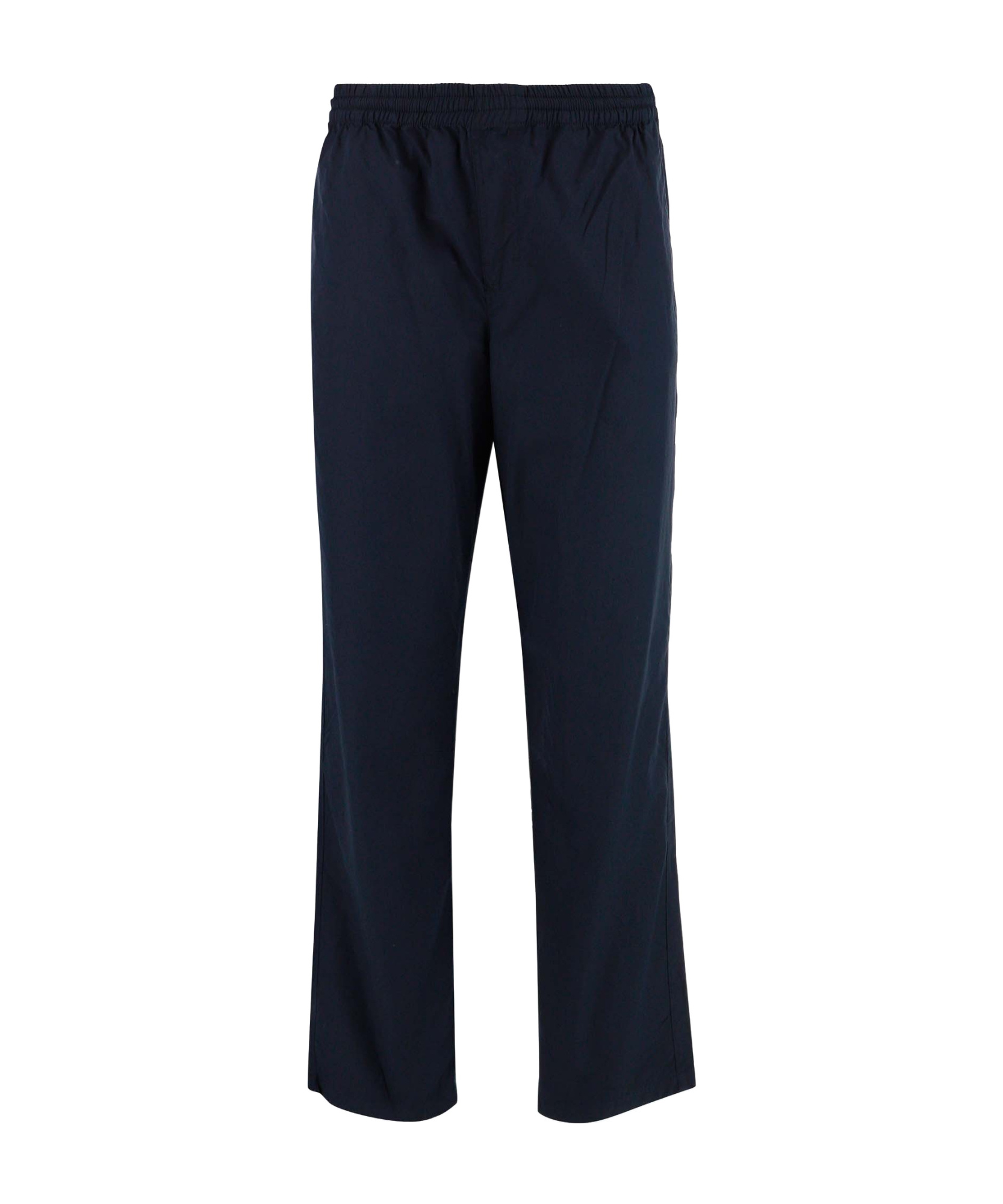 Shop Aspesi Elasticated-waistband Straight-leg Trousers In Black