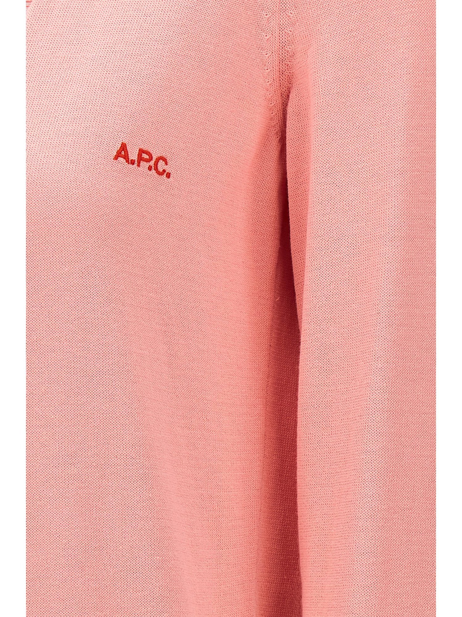 Apc Logo-embroidered Cotton Cardigan In Pink