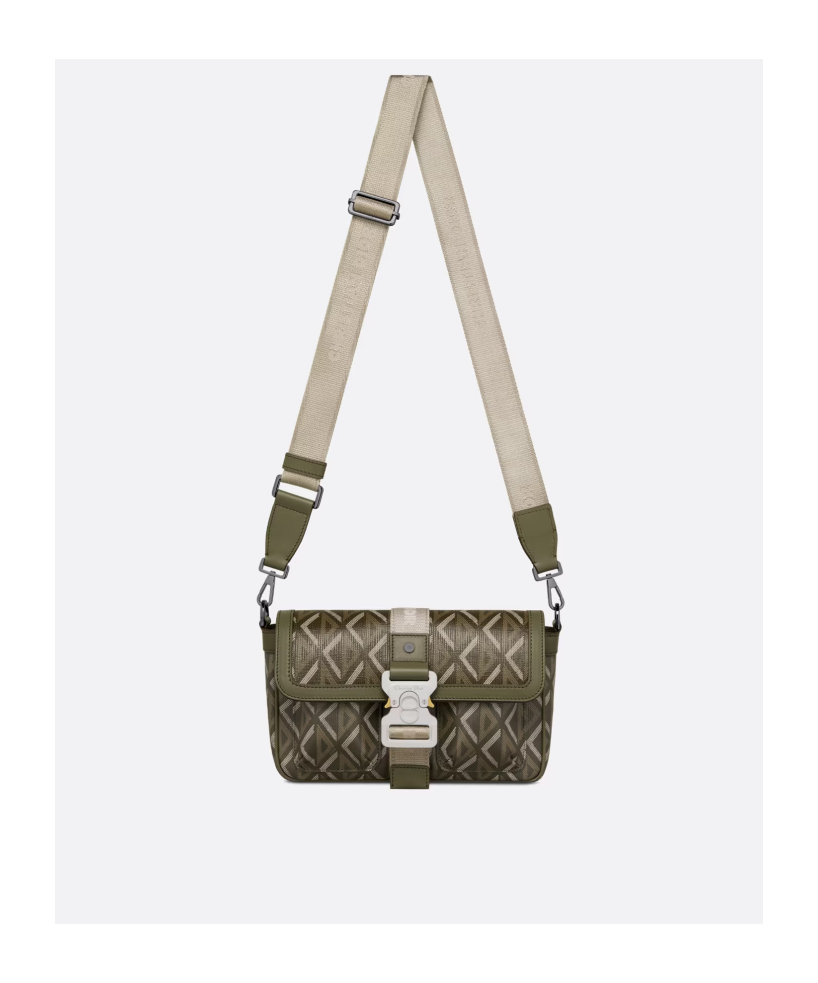 Dior Hit The Road Logo Satchel Bag In Green