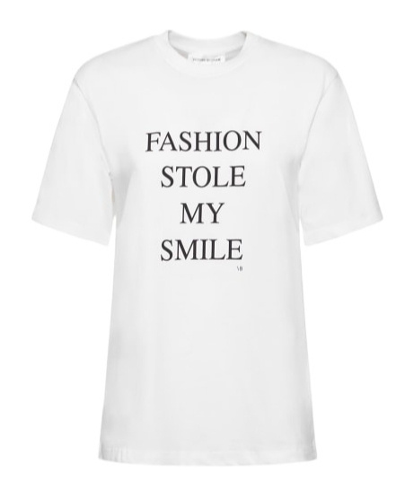 Victoria Beckham White T-shirt With Slogan Lettering On The Front In White