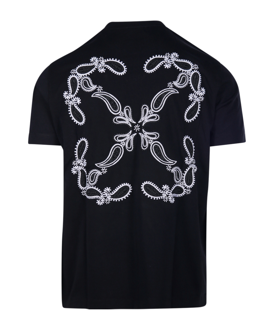 Shop Off-white Bandana Arrow Skate Cotton T-shirt In Black