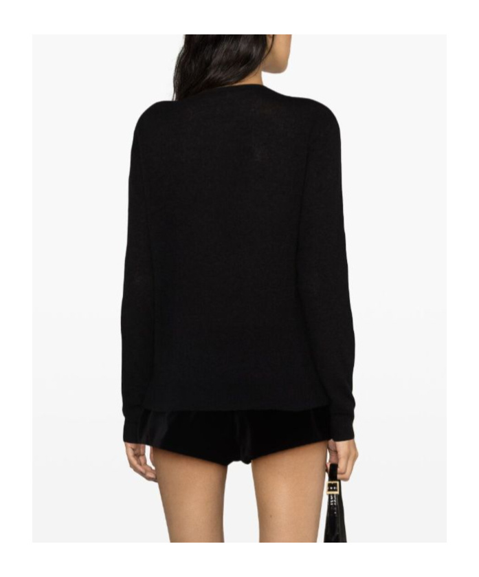 Saint Laurent Crew-neck Cashmere-blend Jumper In Black