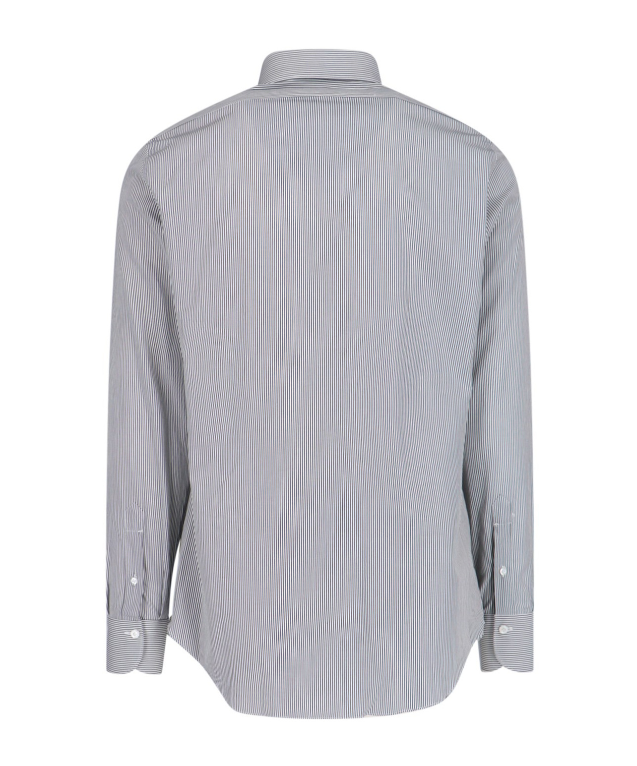 Shop Finamore 1925 Napoli Finamore 1925 Striped Dress Shirt In Gray