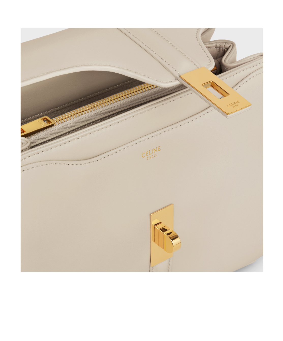 Celine Small 16 Bag In Satinated Calfskin In Nude