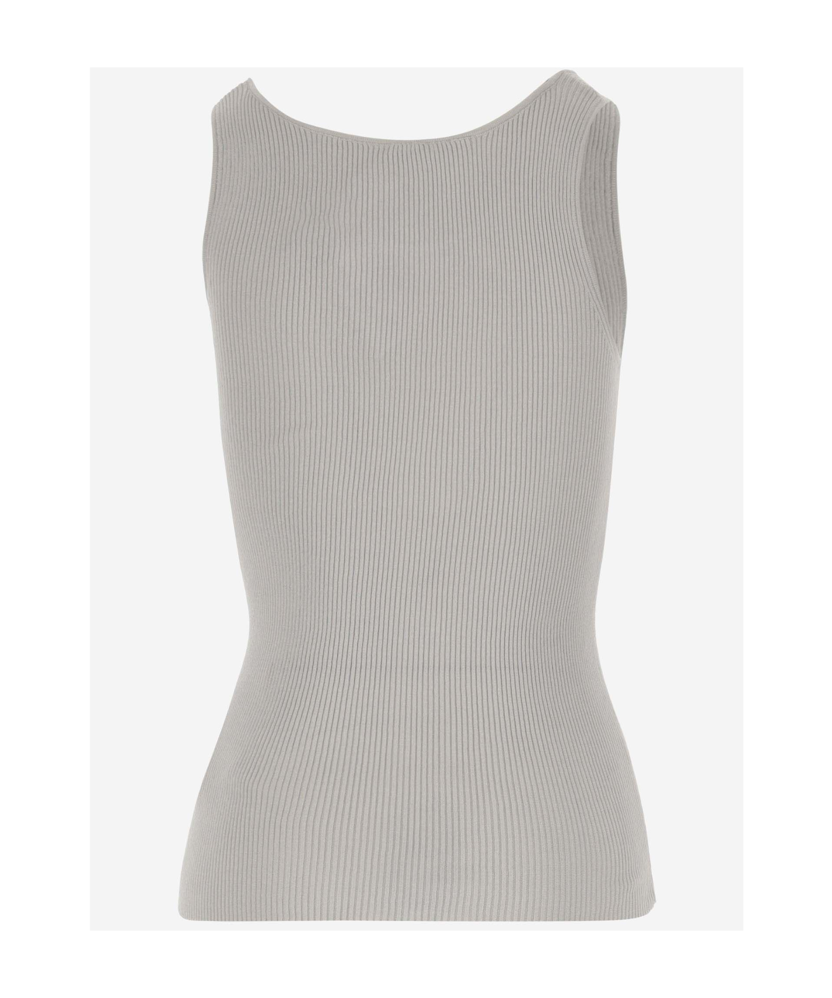 ASPESI ROUND-NECK RIBBED-KNIT TANK TOP 