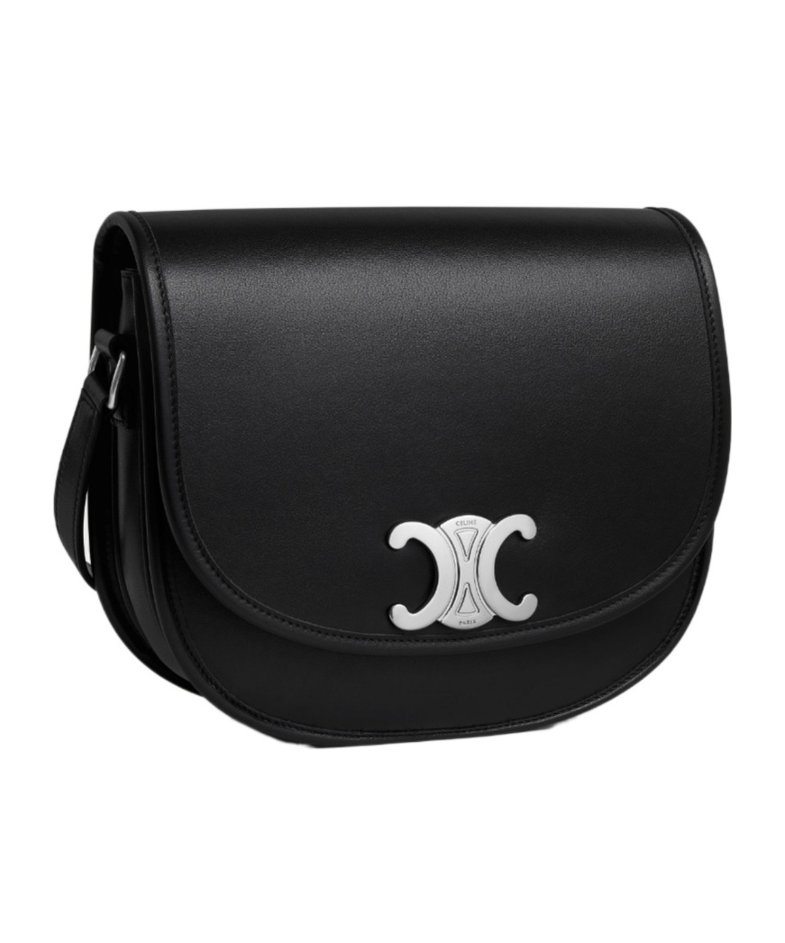 Celine Besace Triomphe Medium Cross-body Bag In Black