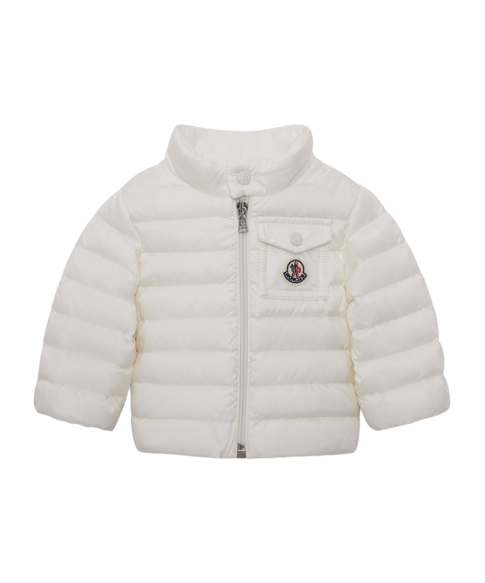Moncler Logo Down Jacket In White