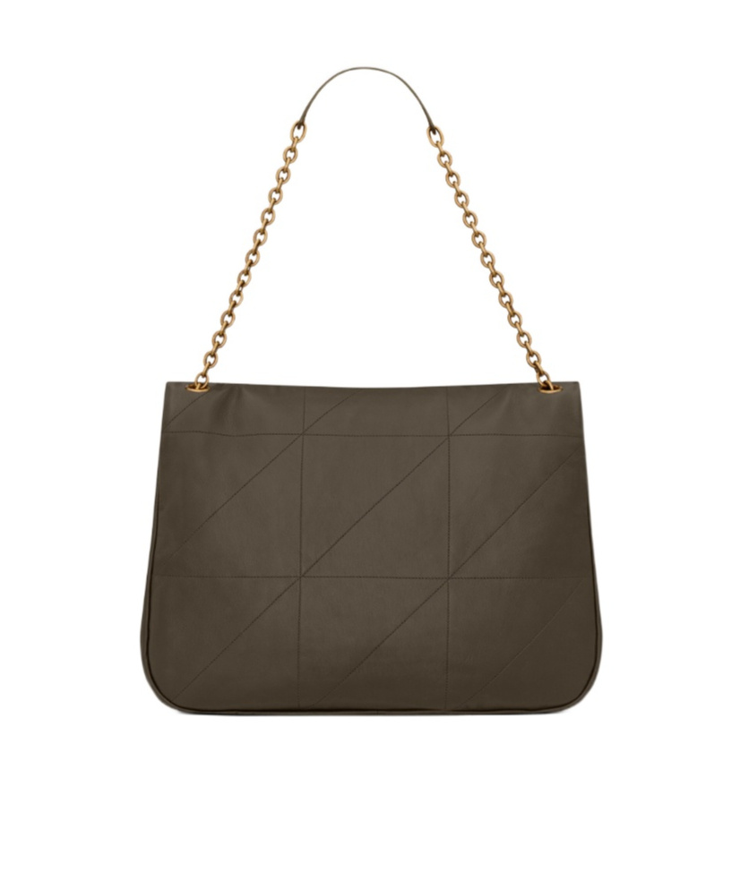 Saint Laurent Jamie Geometric-panelled Shoulder Bag In Brown