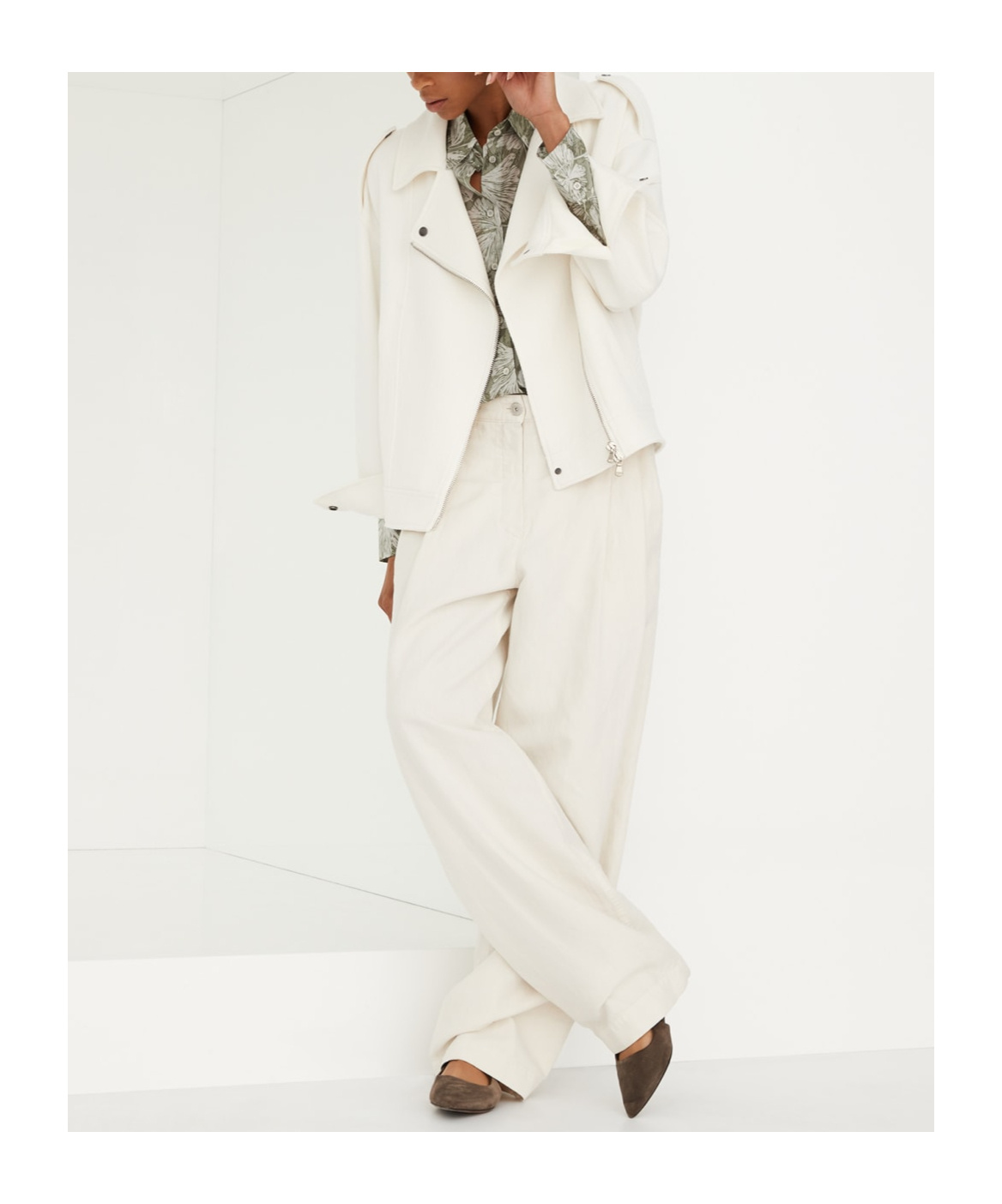 Brunello Cucinelli White Trousers With Concealed Fly In White