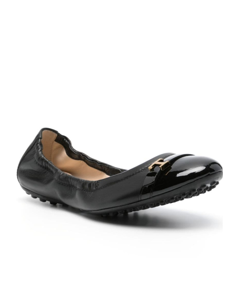 Tod's Bubble Leather Ballet Flats In Black