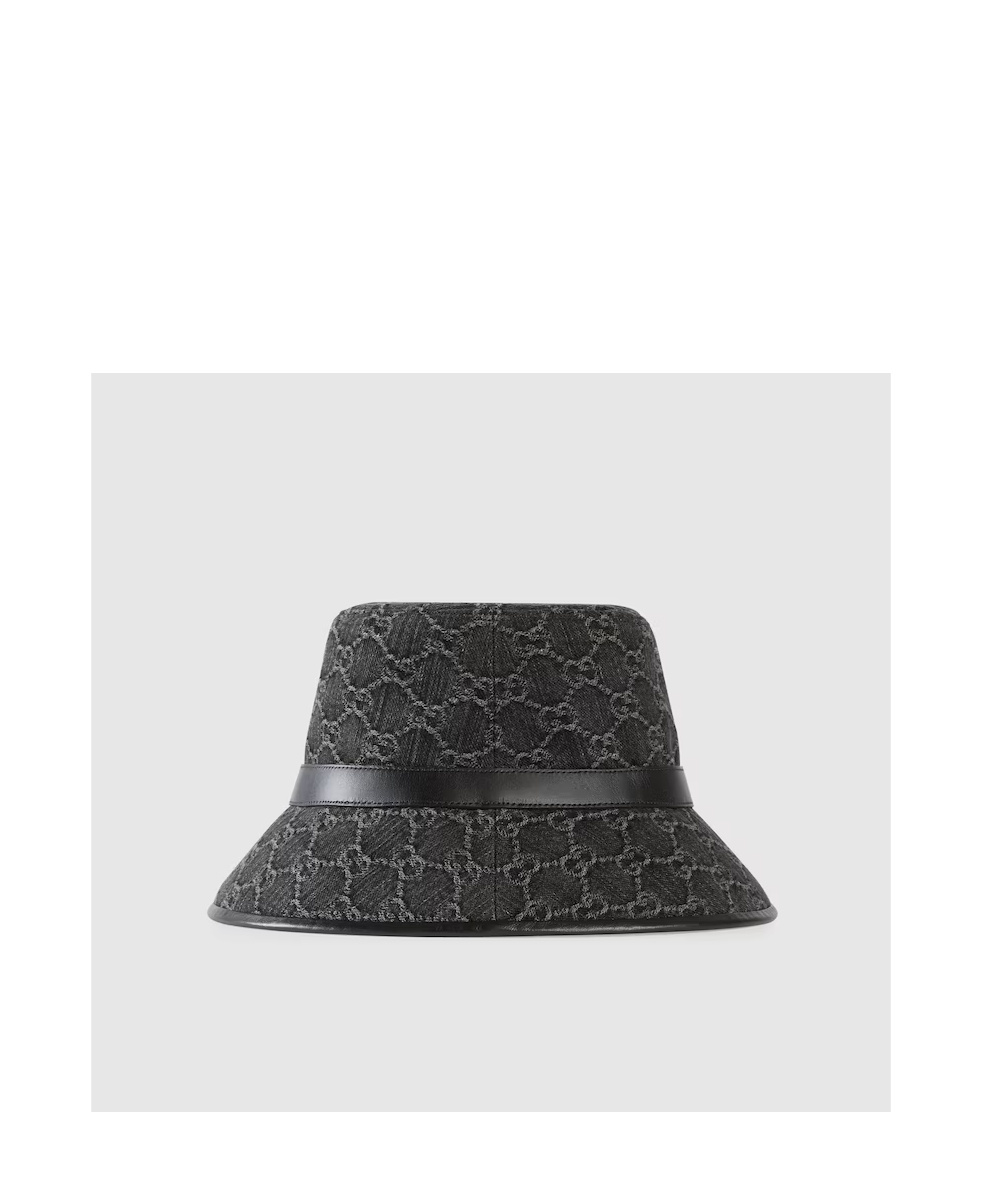 Gucci Gg Monogram Cotton Bucket Hat In Black