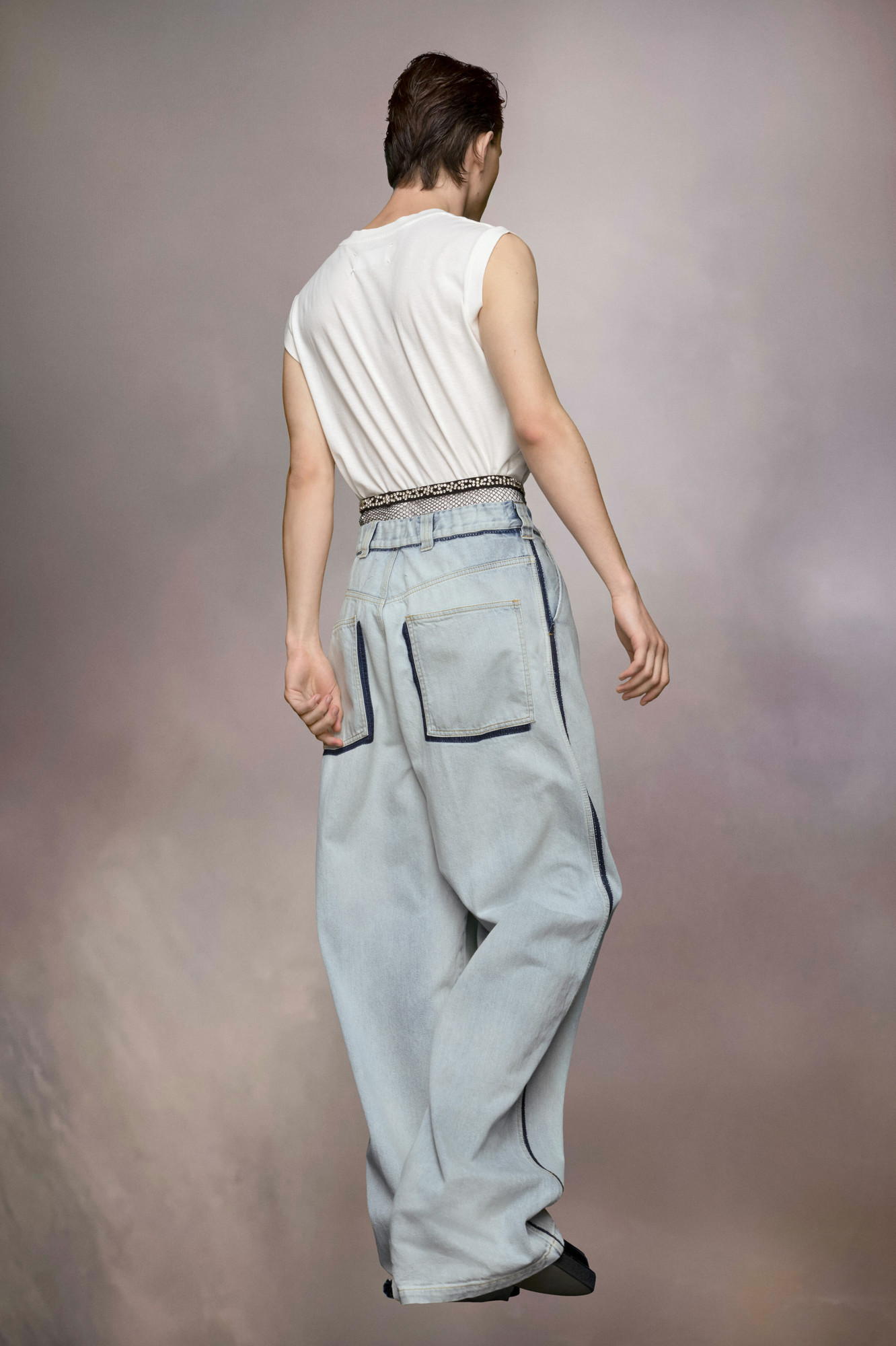 MAISON MARGIELA MAISON MARGIELA MEMORY WIDE-LEG PLEATED JEANS