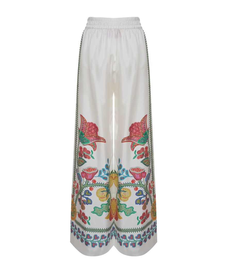 La Doublej Graphic Printed Wide Leg Pants In Multi