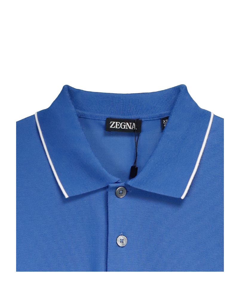 ZEGNA EMBROIDERED LOGO POLO SHIRT 