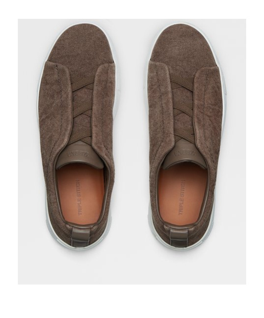 Zegna Triple Stitch Low-top Sneakers In Brown