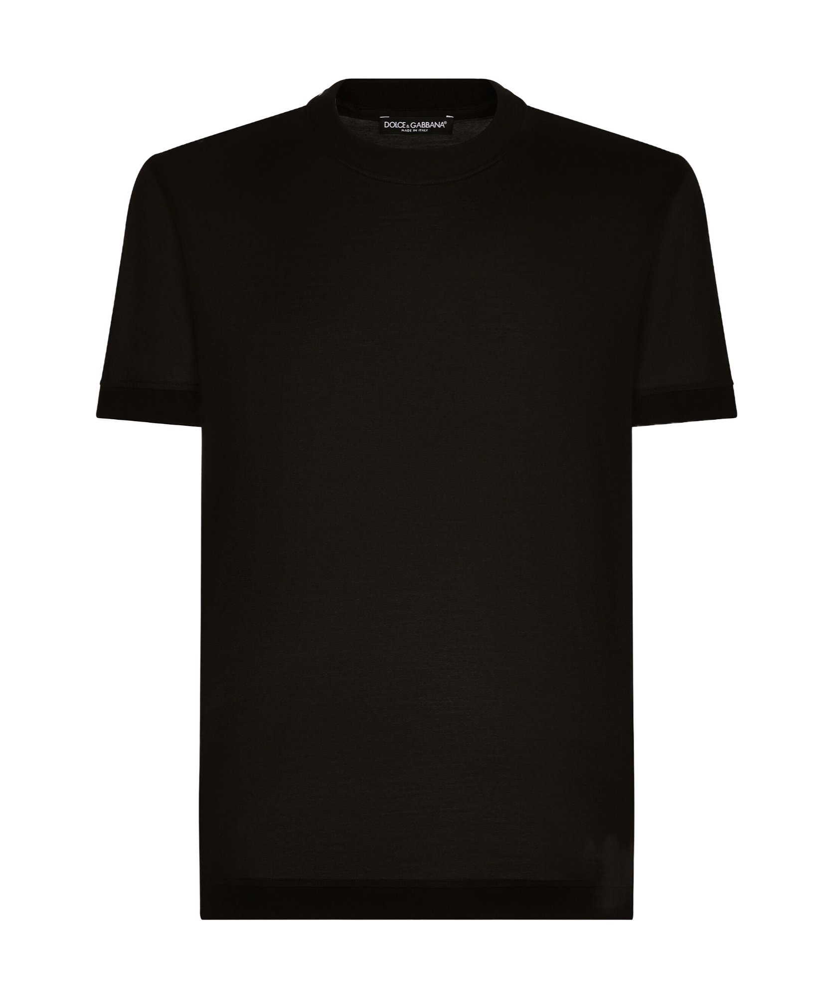 Dolce & Gabbana Short-sleeved Silk T-shirt In Black