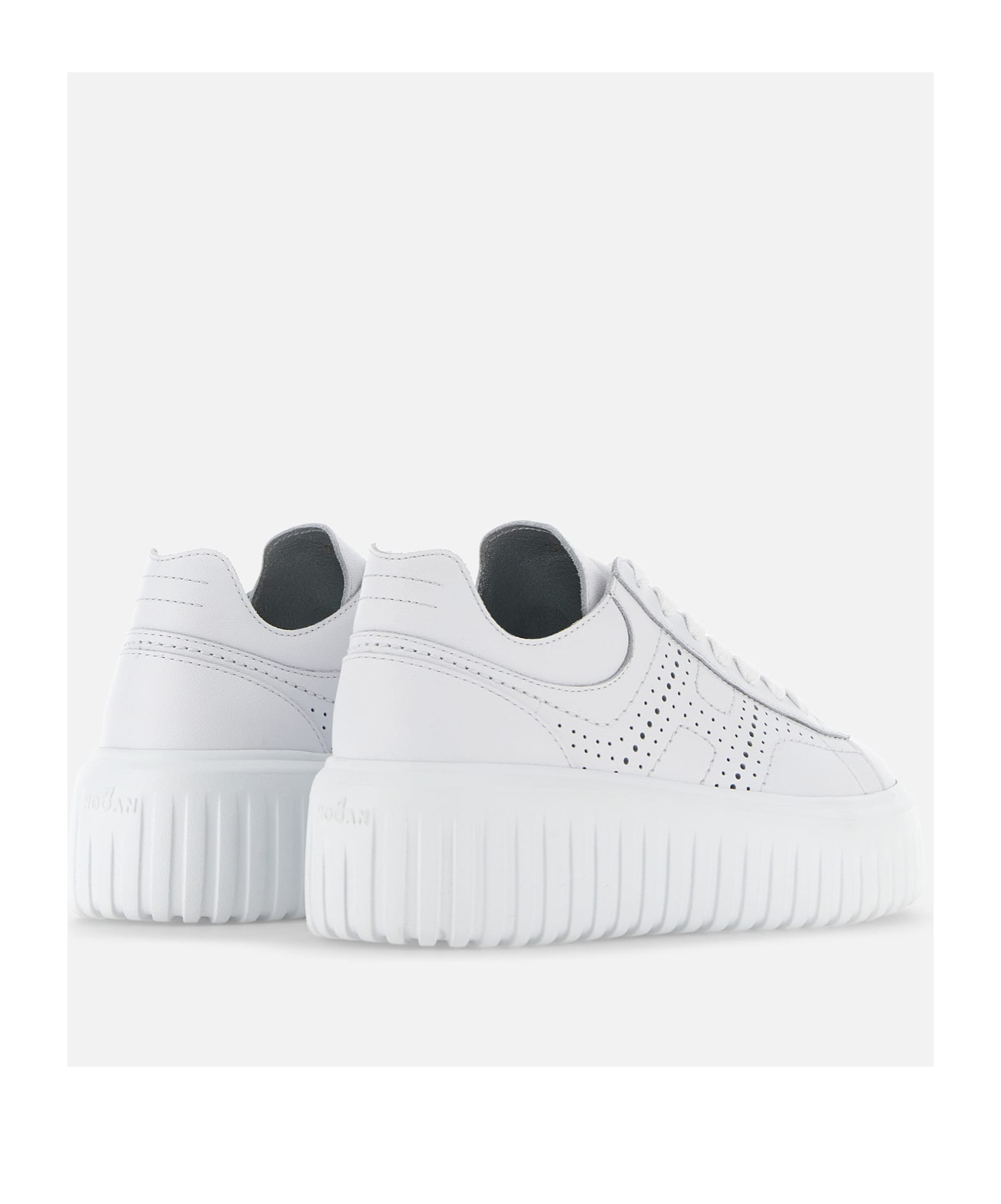Hogan Low-top Sneakers With Ridged Platform Sole In White