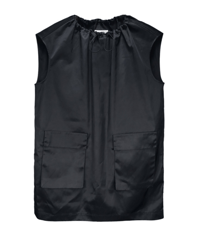 Mm6 Maison Margiela Drawstring-neck Cargo Minidress In Black
