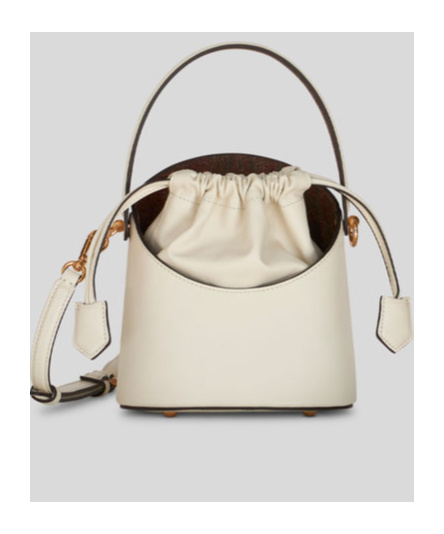 Etro Mini Saturno Leather Shoulder Bag In Nude