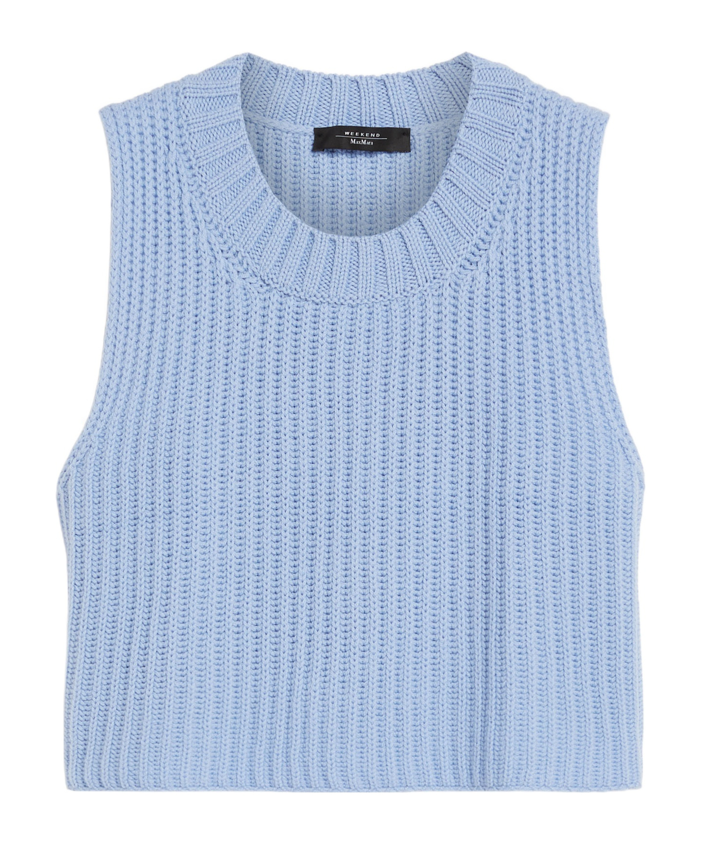 Weekend Max Mara Rib Knitted Wool Sweater In Blue