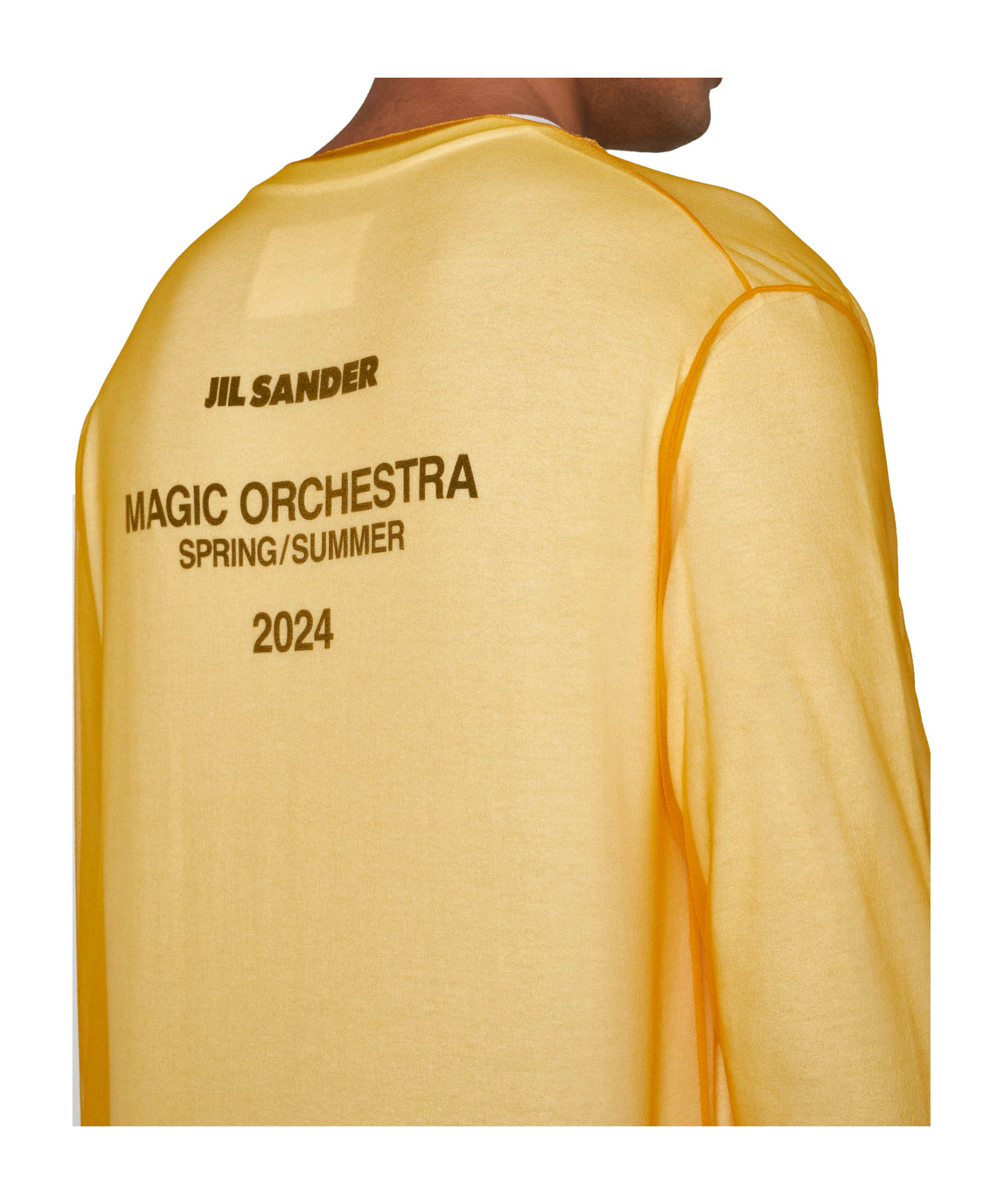 Jil Sander Back Logo Double Layer T-shirt In Yellow