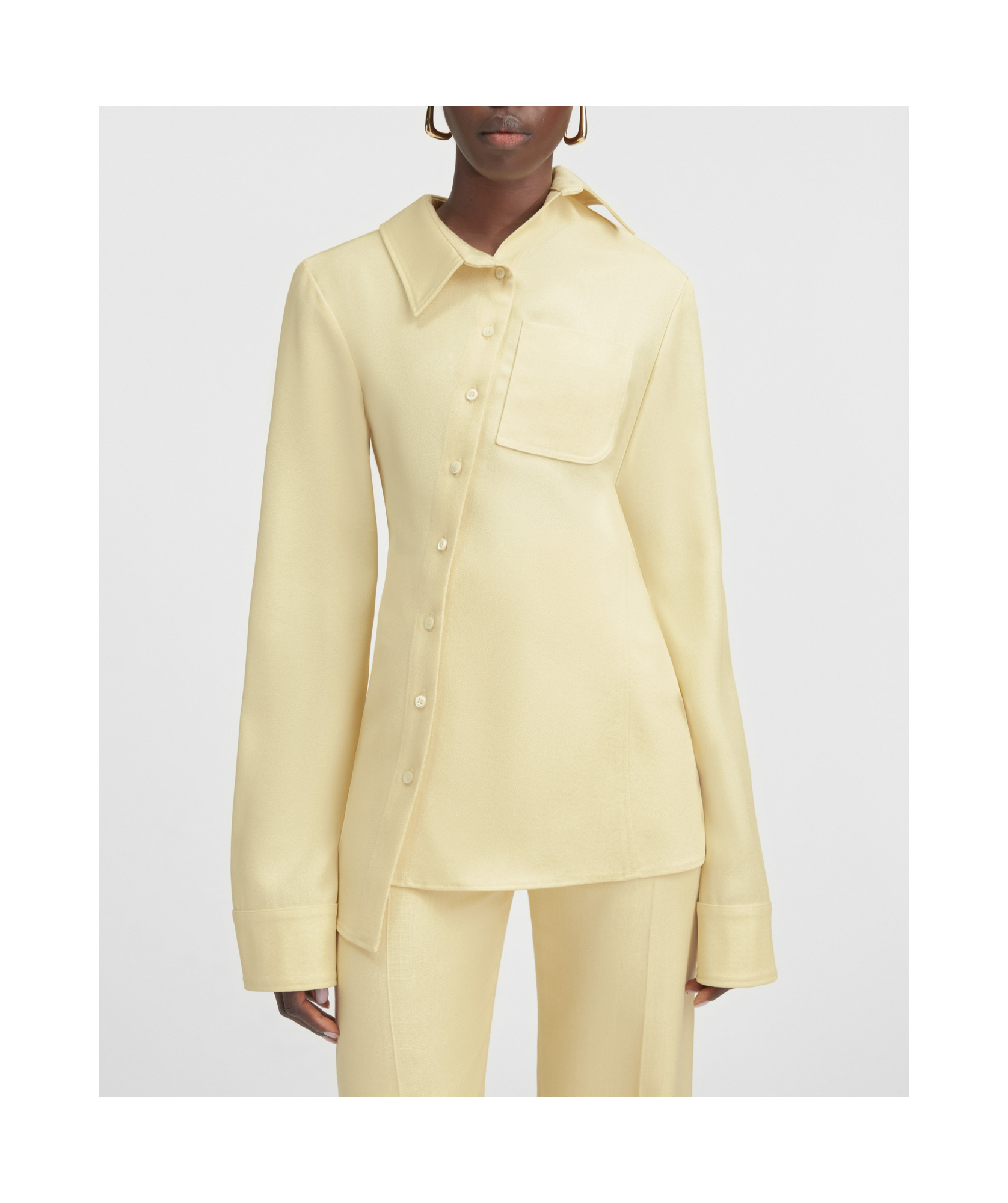 Jacquemus Asymmetric Shirt In Nude