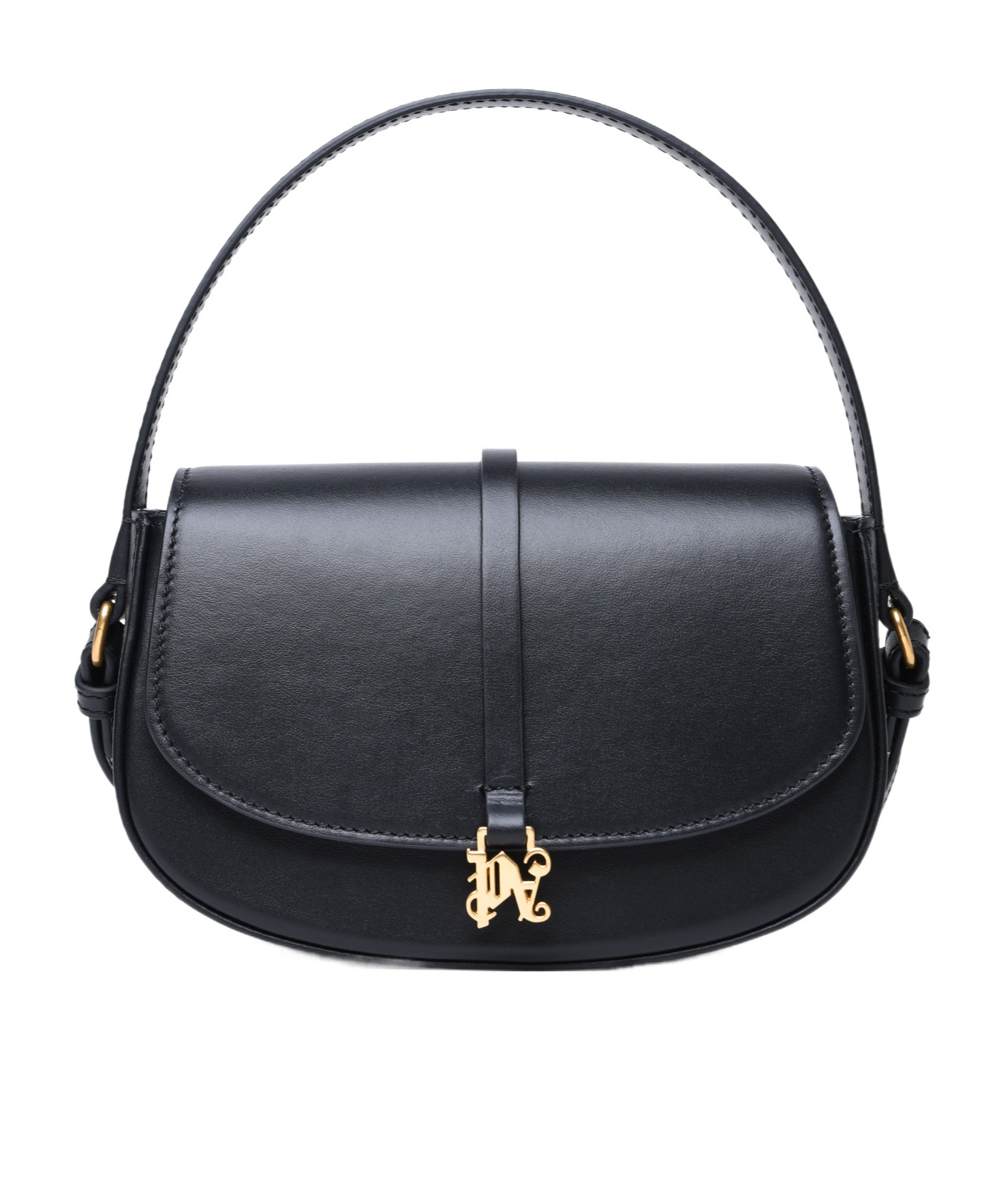 Palm Angels Monogram Plaque Shoulder Bag In Black