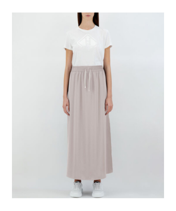 Herno Casual Satin Skirt In Gray