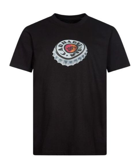 Carhartt Bottle Cap Organic Cotton T-shirt In Black