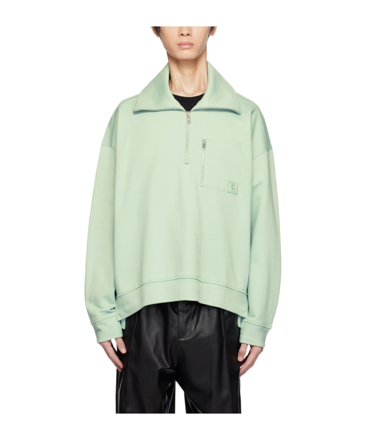 Shop Wooyoungmi Half-zipper Long-sleeved Hoodie In White